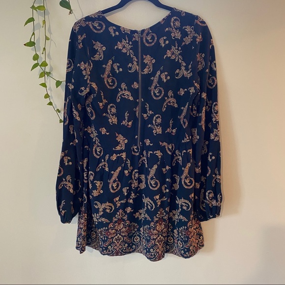 Navy print dress - Picture 4 of 5